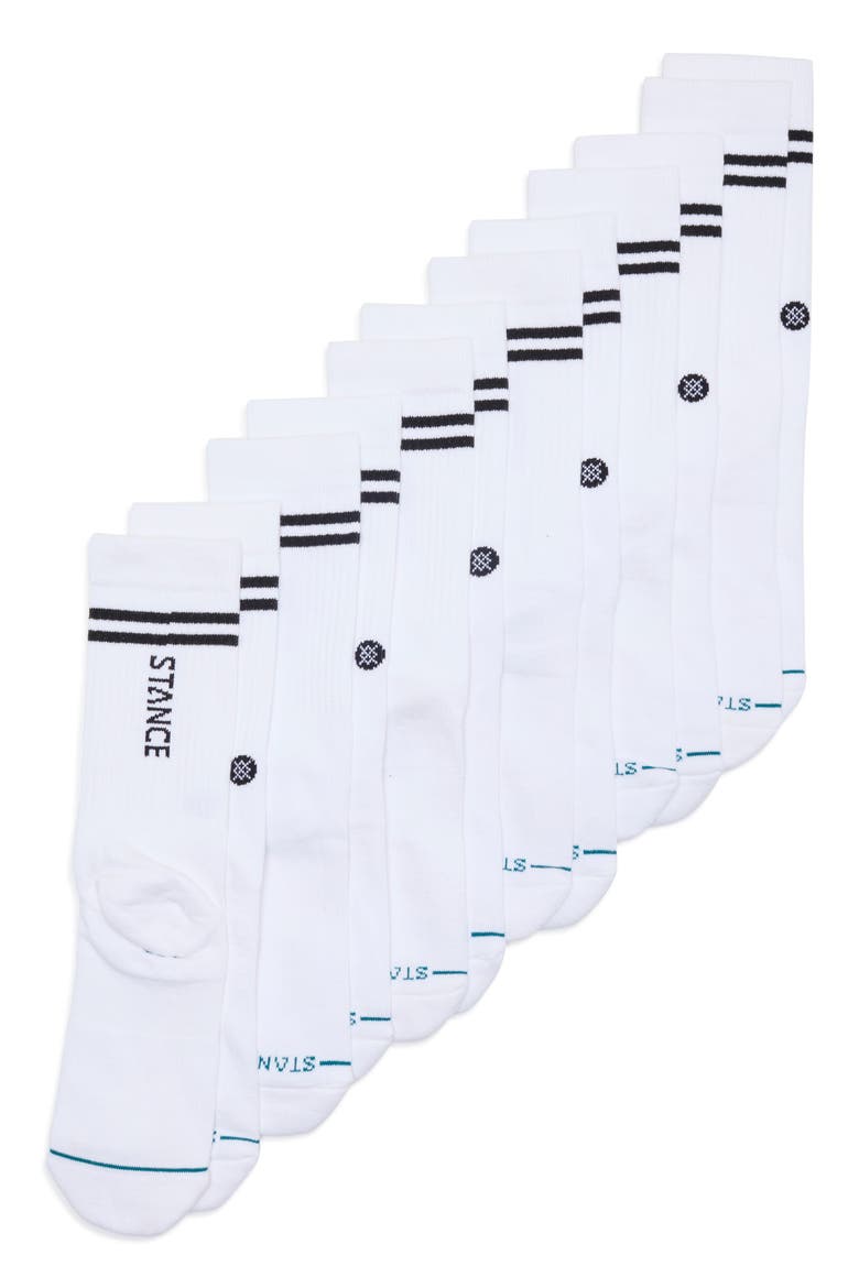 6-Pack Crew Socks, Main, color, WHITE