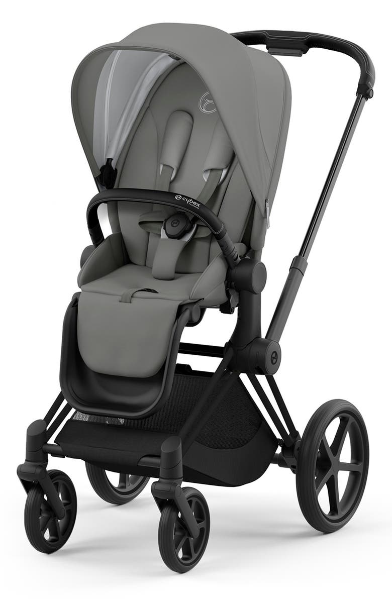 CYBEX PRIAM 4 Matte Black Compact Stroller, Main, color, Soho Grey