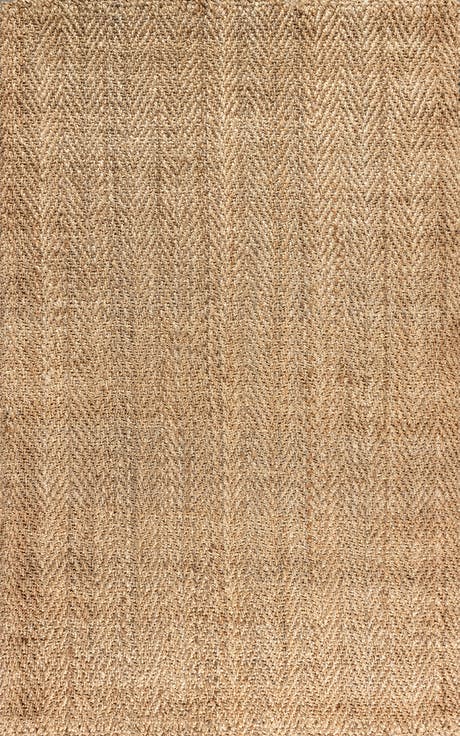 Espina Hand Woven Herringbone Chunky Jute Area Rug