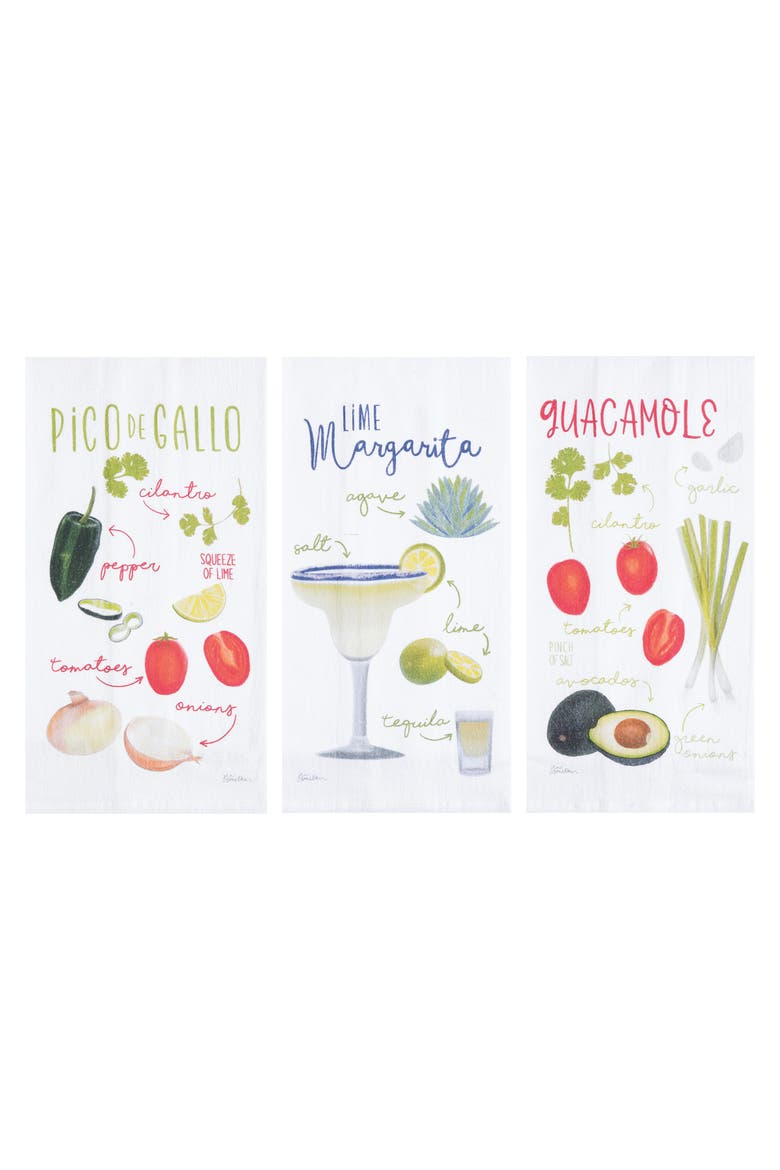 Margarita Guac & Pico Towel Set of 3, Main, color, White