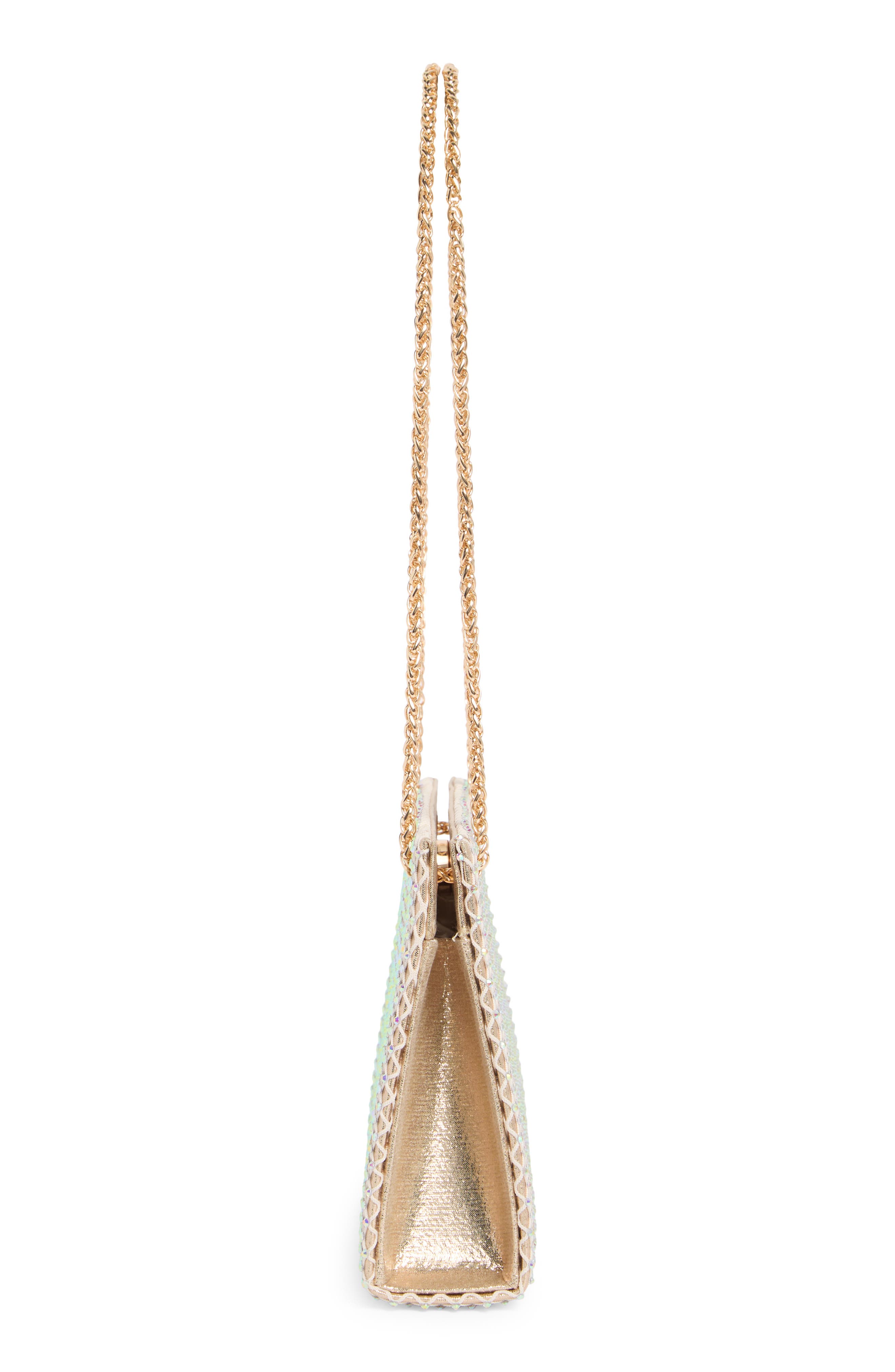 Jessica McClintock Phoenix Chain Clutch, Alternate, color, Honey