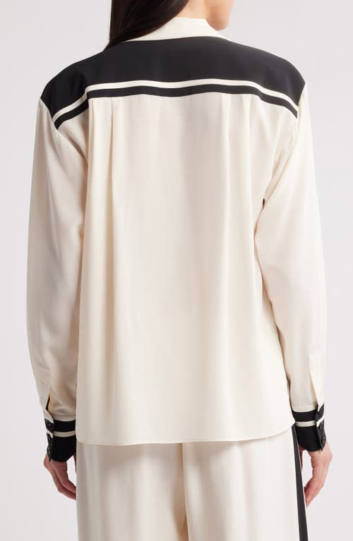 Frame The Silk Pajama Button-up Shirt In Alabaster Multi