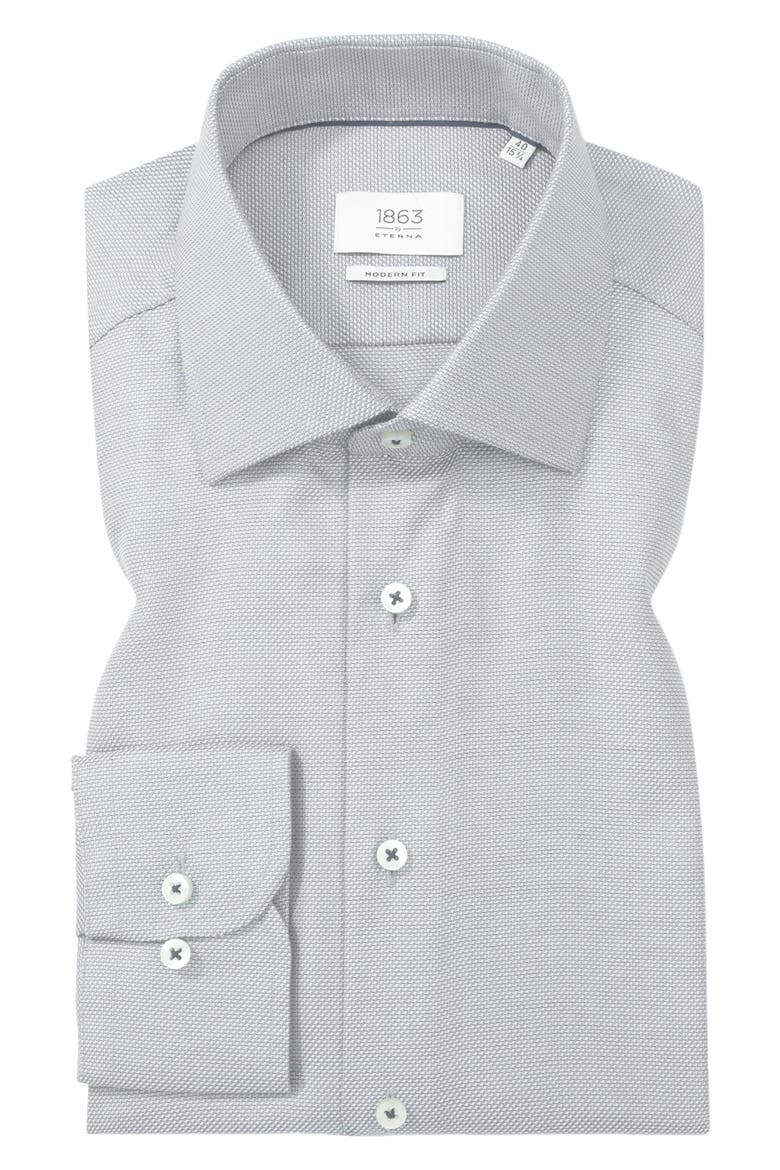 Modern Fit Micropattern Non-Iron Cotton Dobby Dress Shirt, Alternate, color, SILVER GREY