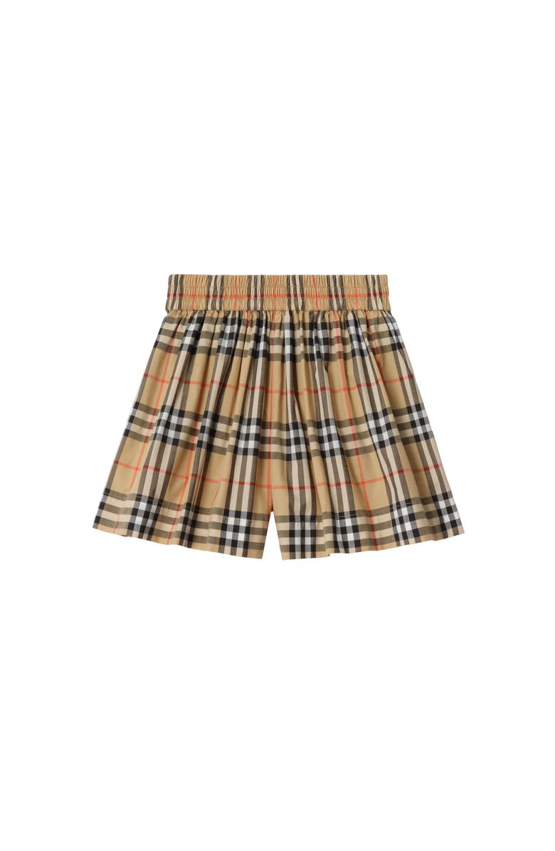 Burberry Check Cotton Shorts, Main, color, Sand Beige
