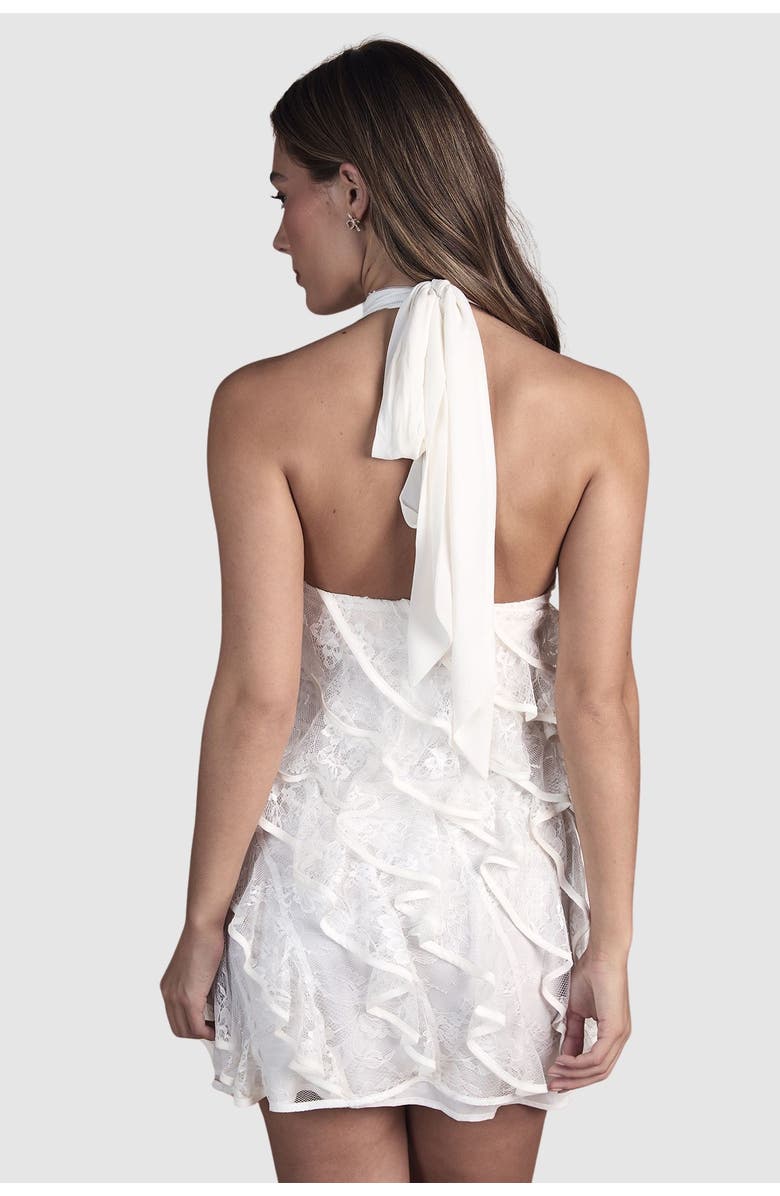 Coast Lace Frill Mini Bridal Dress, Alternate, color, Ivory