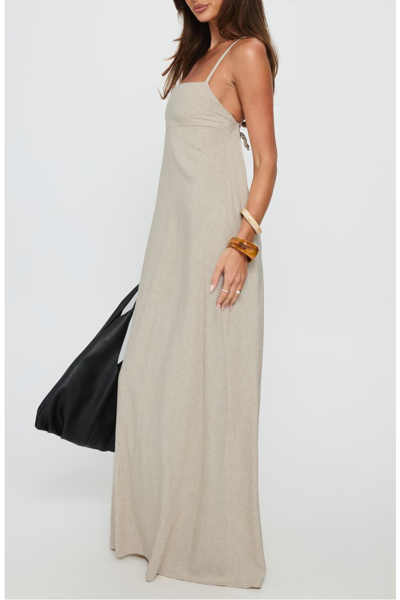 Solie Tie Back Maxi Dress, Alternate, color, NATURAL