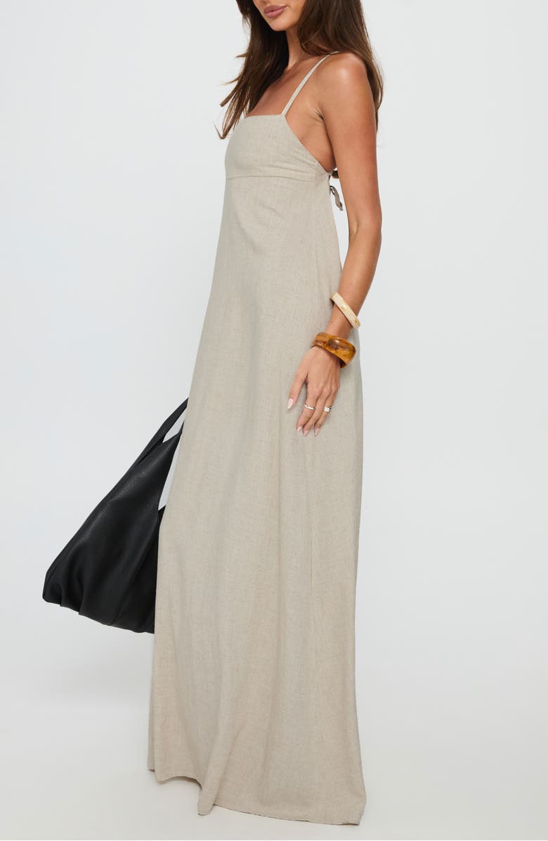 Princess Polly Solie Tie Back Maxi Dress, Alternate, color, Natural