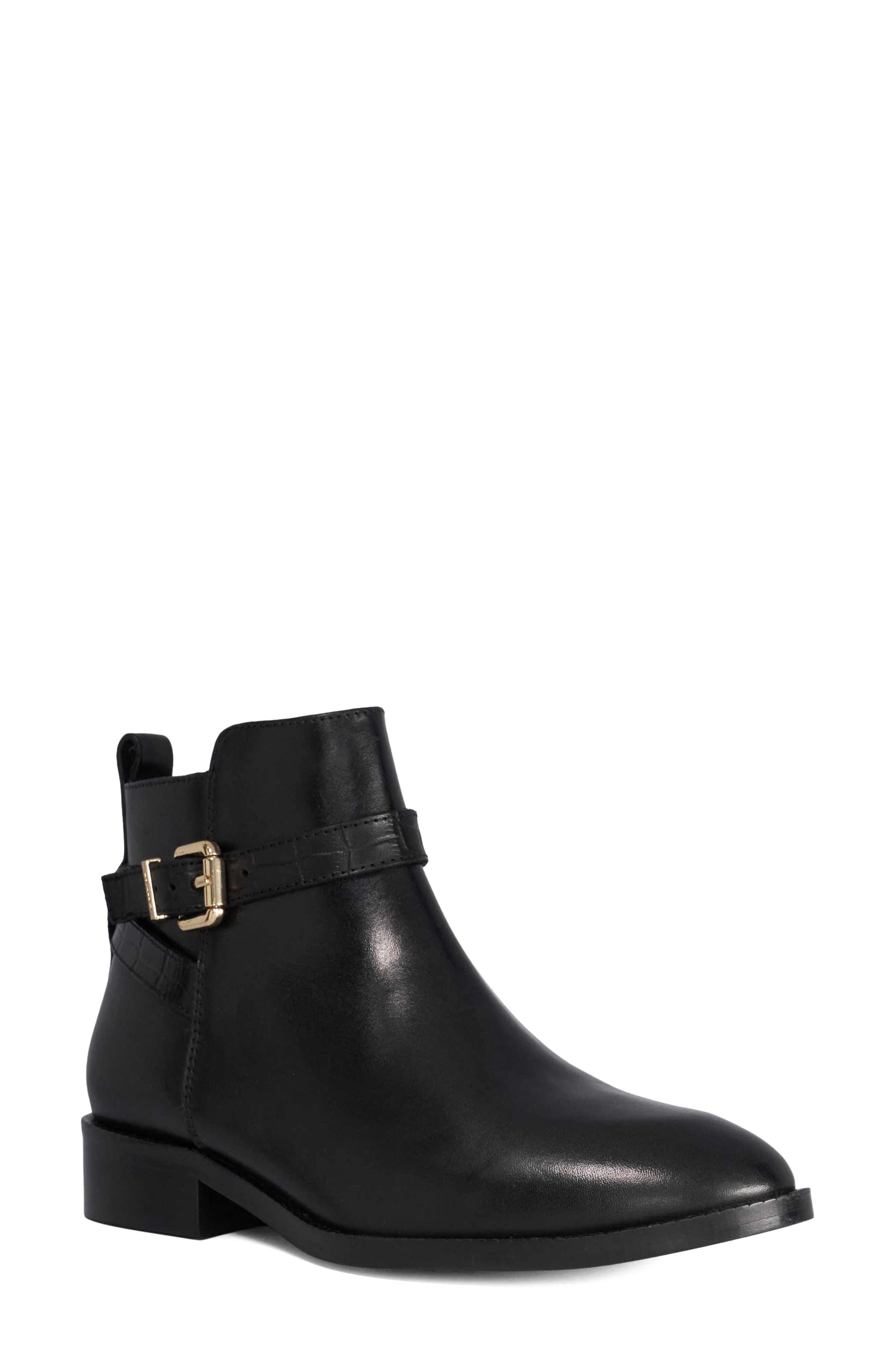 Princes Leather Bootie, Main, color, BLACK