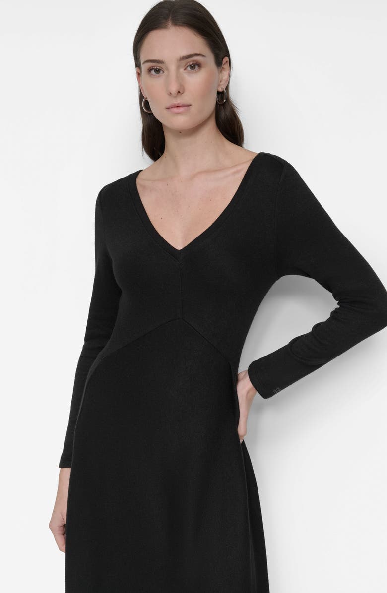 DKNY Long Sleeve Asymmetric Rib Knit Dress, Alternate, color, 