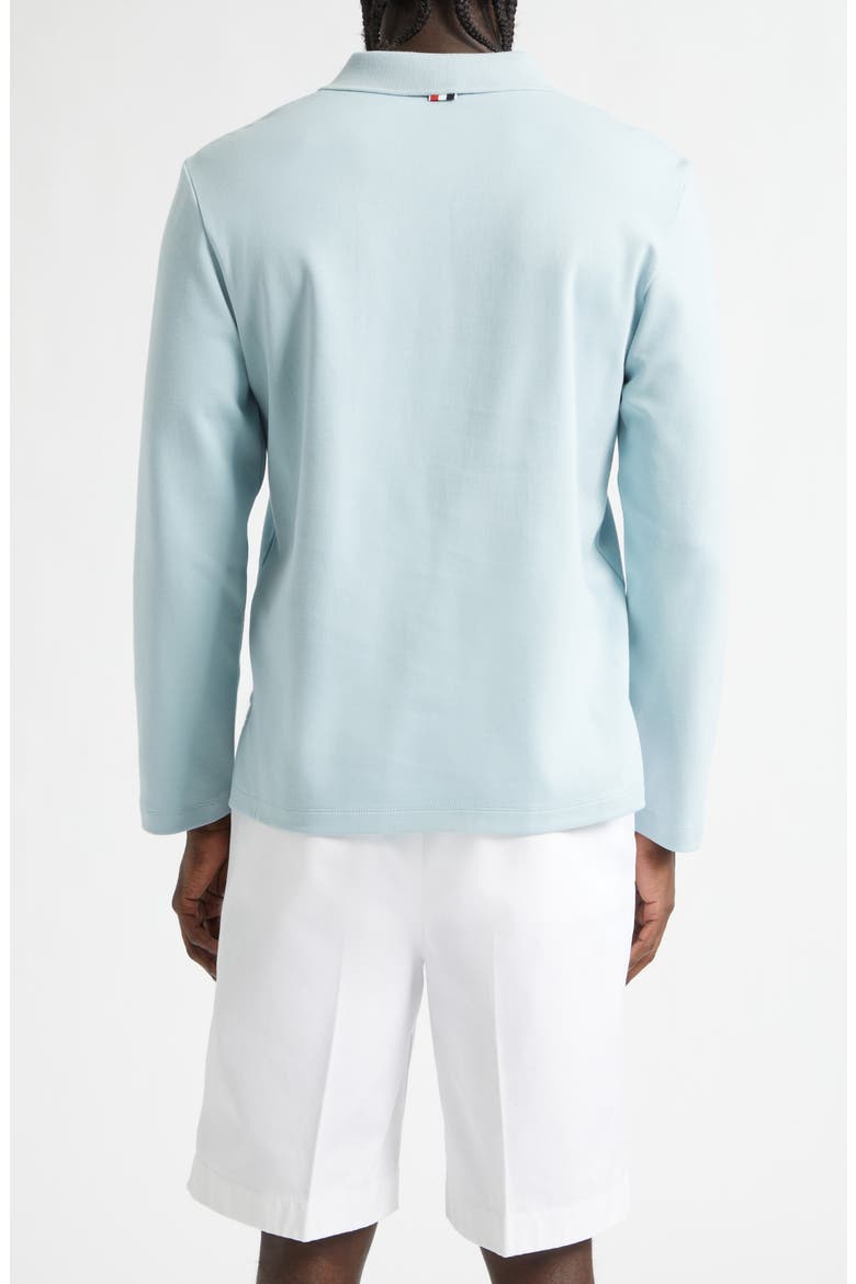 Cotton Jersey Pocket Long Sleeve Polo, Alternate, color, LIGHT BLUE