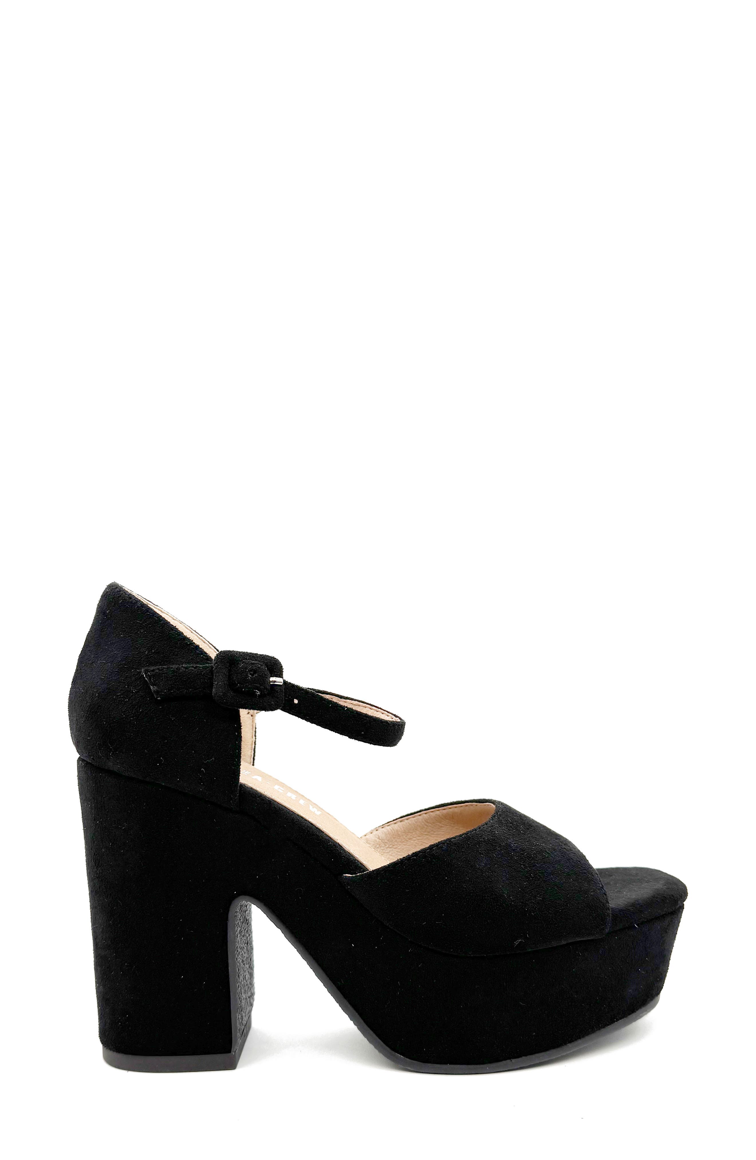 CHELSEA CREW Quill Platform Sandal, Alternate, color, Black Micro