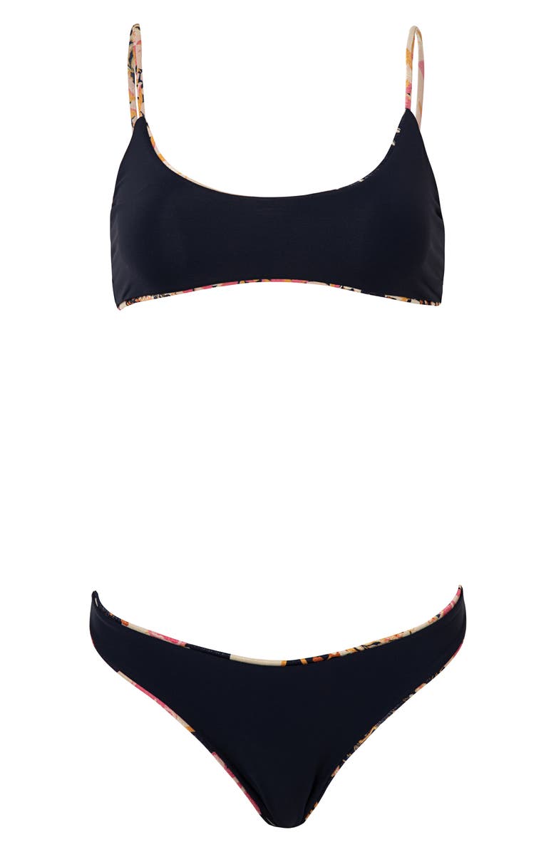 Maaji Patchwork Rose Flirt Reversible Bikini Bottoms, Alternate, color, 