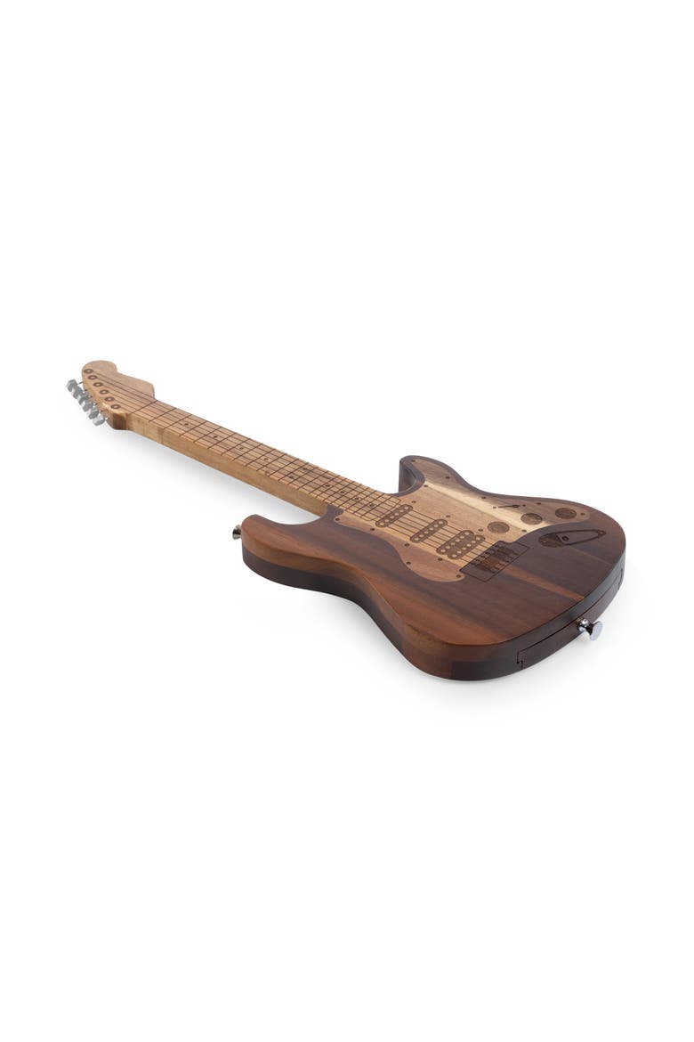Guitar Legend Cheese Board & Tools Set, Alternate, color, Acacia Wood