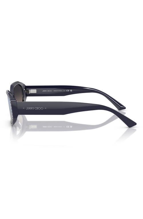 Jimmy Choo Eyewear Oval Frame Sunglasses In Blue Silver
