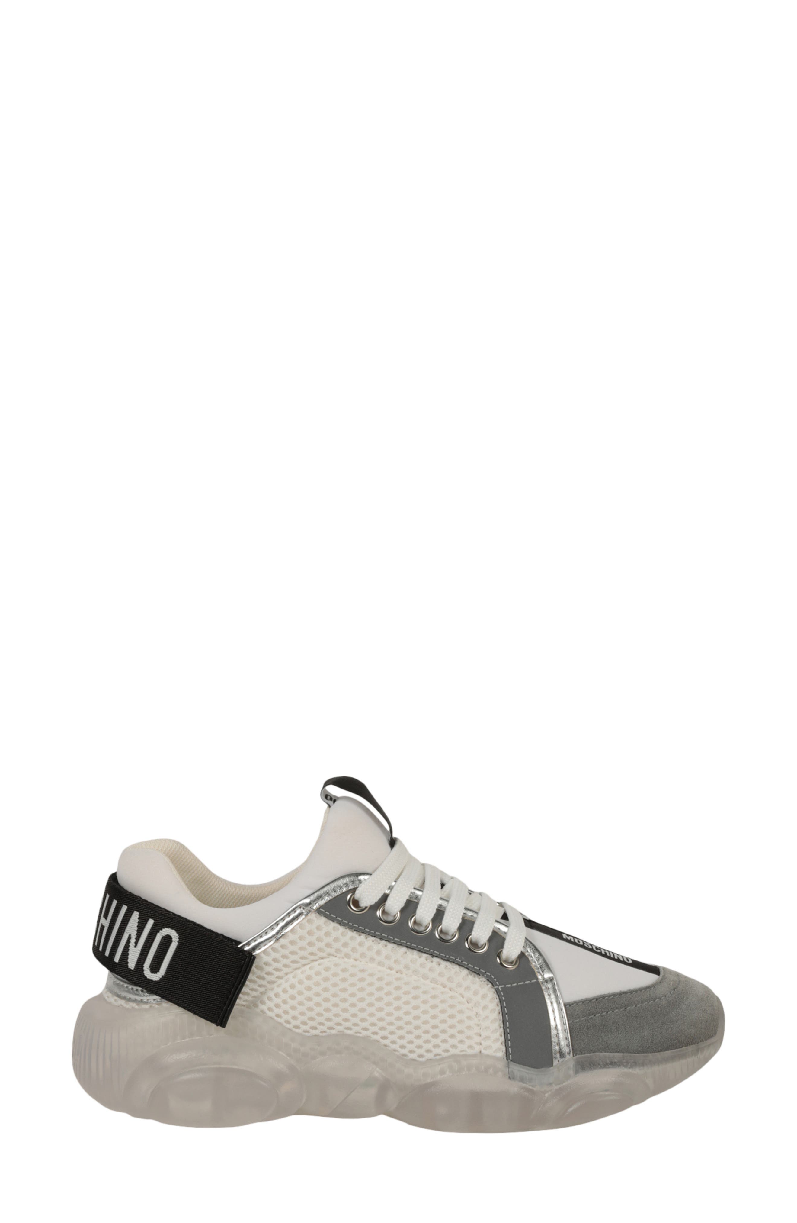 Moschino Mesh Suede Sneaker, Alternate, color, 