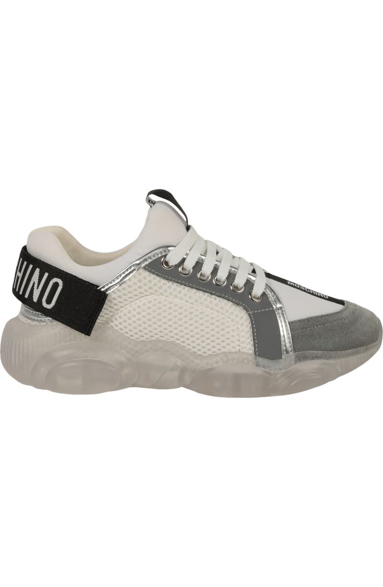 Moschino Mesh Suede Sneaker, Alternate, color,