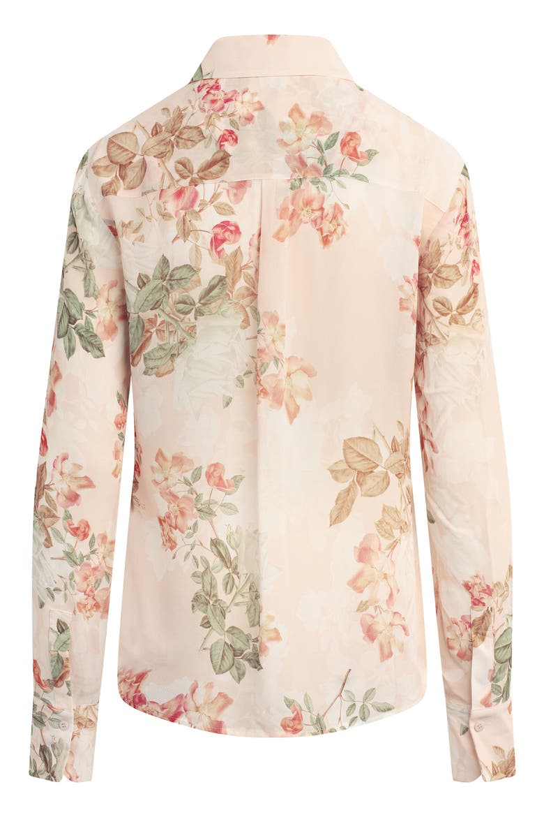 The Bailey Georgette Button-Up Shirt, Alternate, color, LIGHT PEACH ROSE G
