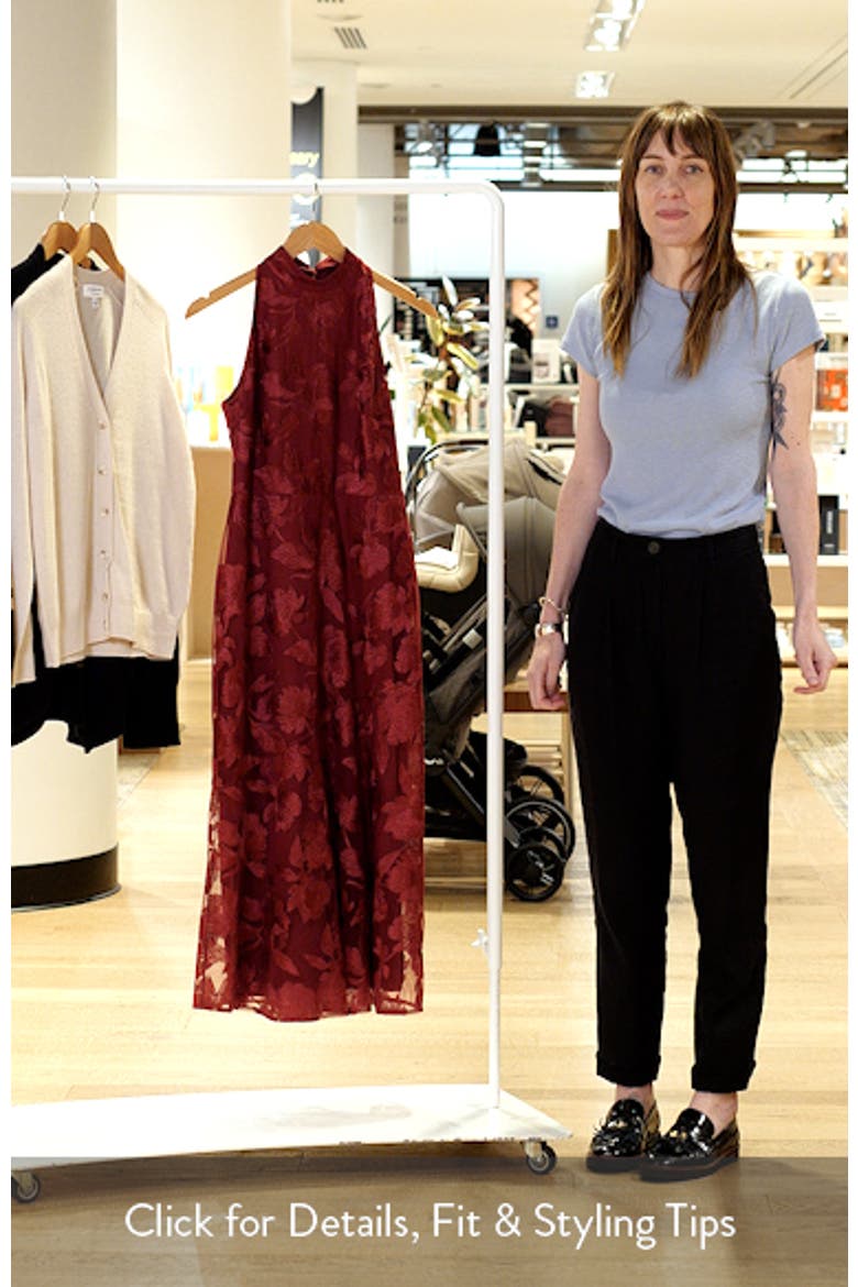 Leafy Embroidery Midi Cocktail Dress video