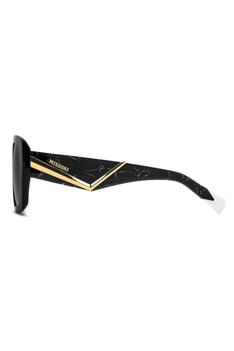 55mm Gradient Rectangular Sunglasses, Alternate, color, BLACK/ DARK GREY SF