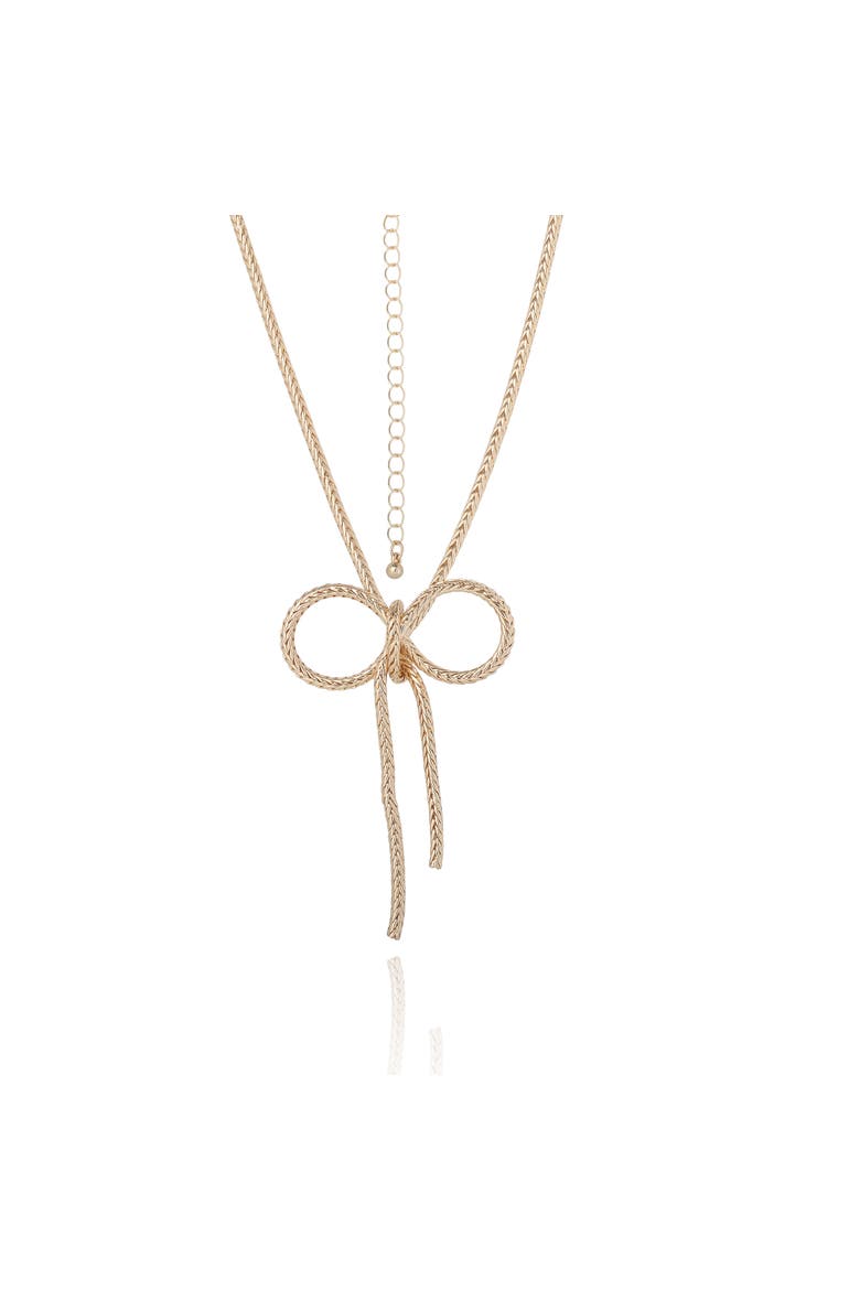 Gold Bow Pendant Chain Necklace, Main, color, Gold
