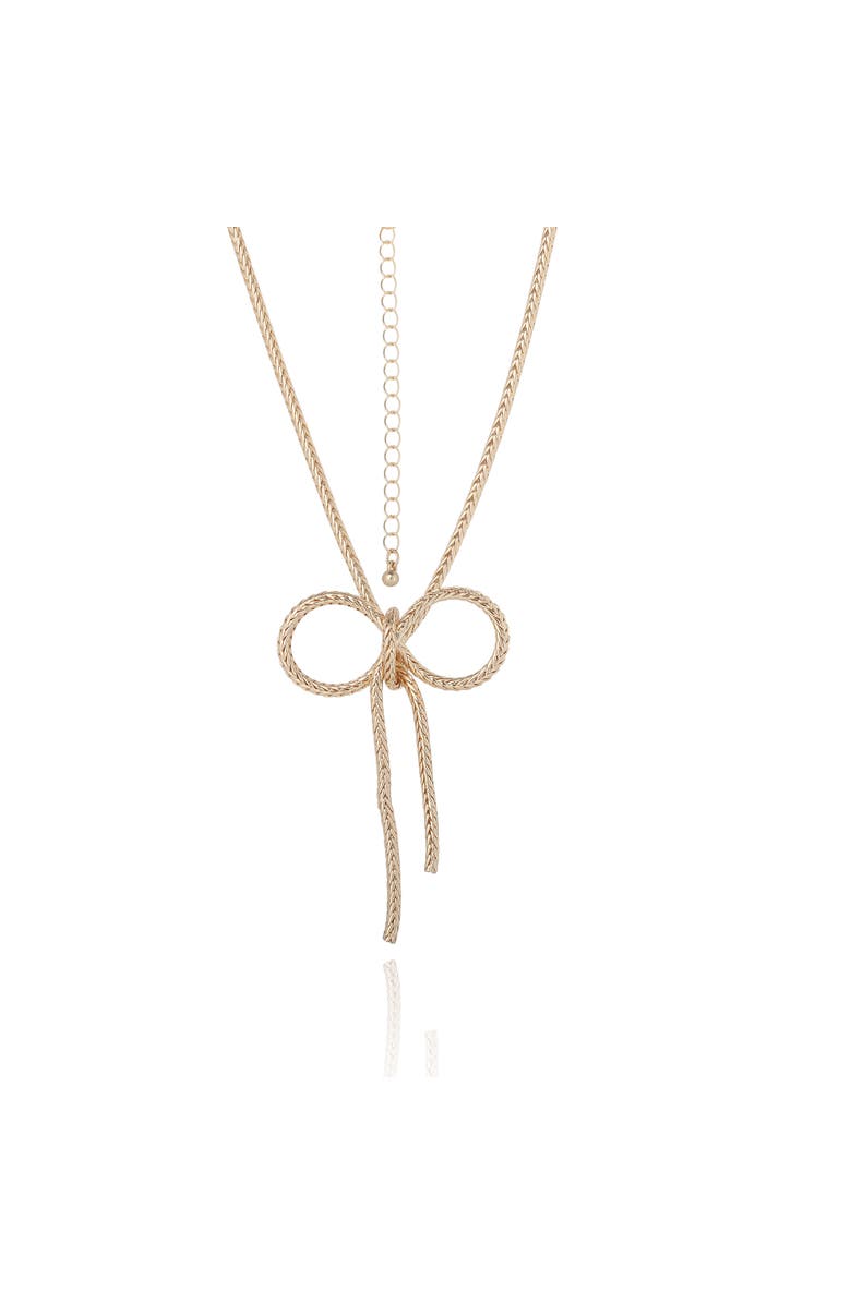 BCBG Generation Gold Bow Pendant Chain Necklace, Main, color, Gold