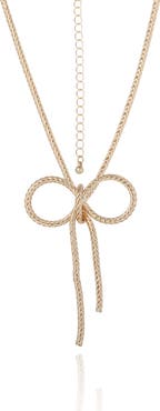 BCBG Generation Gold Bow Pendant Chain Necklace