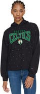 TOMMY JEANS Women's Tommy Jeans Black Boston Celtics Stella Cropped Pullover Hoodie