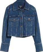 Balmain Crop Denim Jean Jacket
