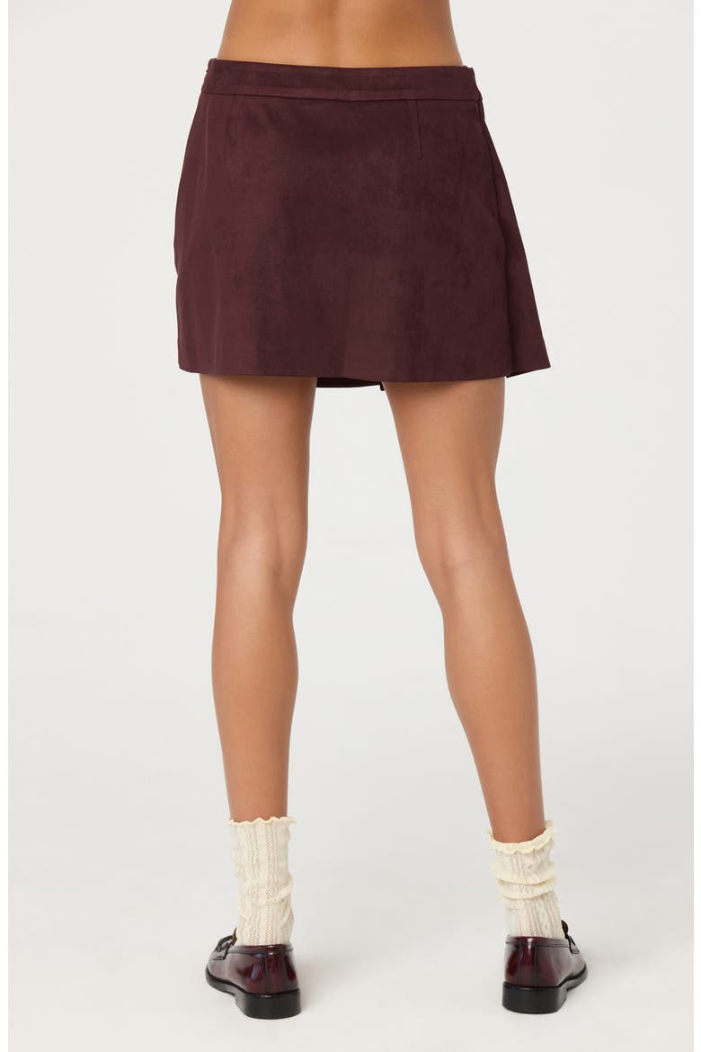 Theodora Faux Suede Miniskirt, Alternate, color, EGGPLANT