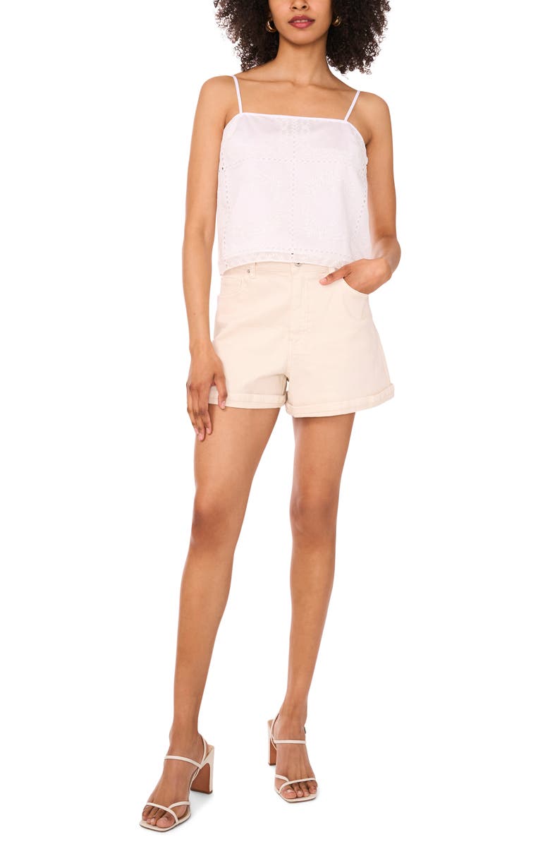 1.STATE Eyelet Tie Back Camisole, Alternate, color, Ultra White