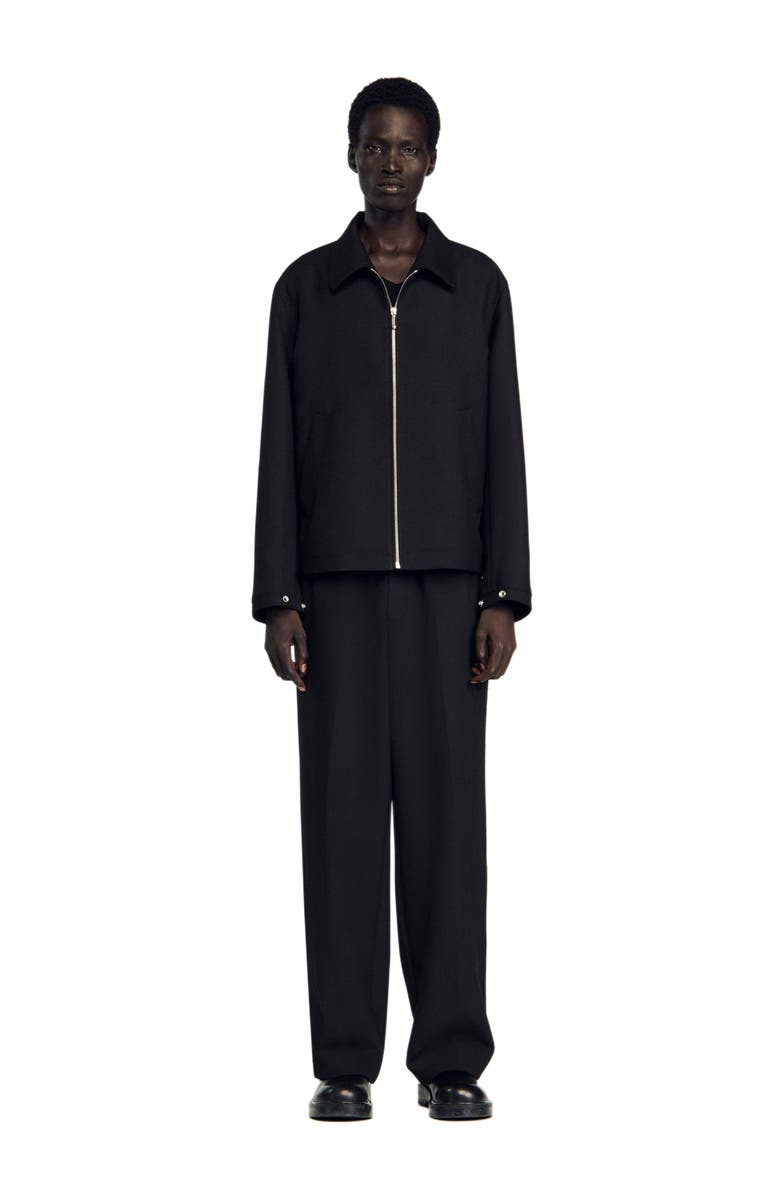 SANDRO Zip-up jacket, Alternate, color, Black