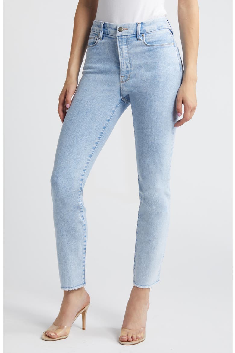 Good Classic Inset Ankle Slim Jeans, Main, color, INDIGO454