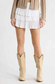 Tiered Crepe Miniskirt