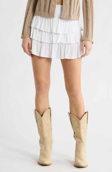 Abound Tiered Crepe Miniskirt