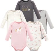 Hudson Baby Soft Cotton Long-Sleeve Bodysuits