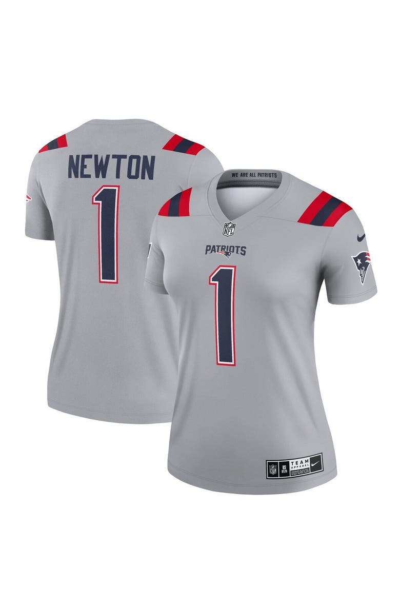 Nike Women's Nike Cam Newton Gray New England Patriots Inverted Legend Jersey, Main, color, Gray