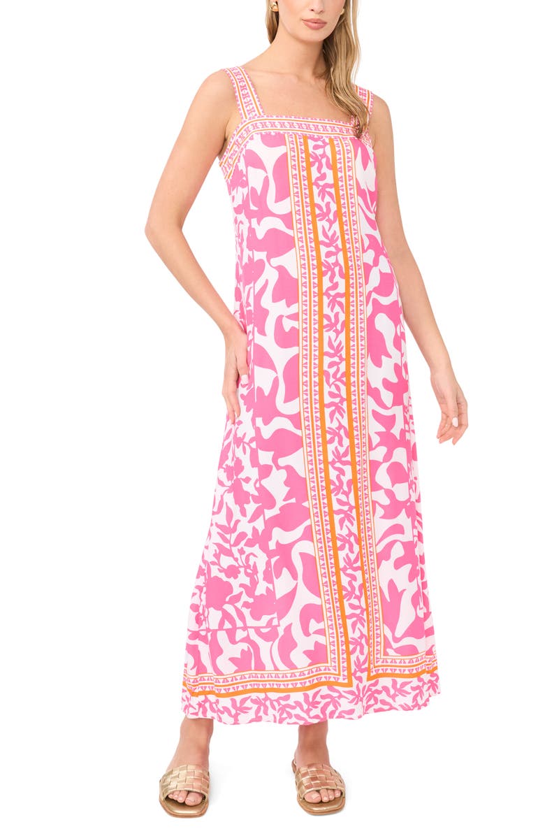 Vince Camuto Smocked Back Sleeveless Maxi Dress, Alternate, color, Taffy Pink