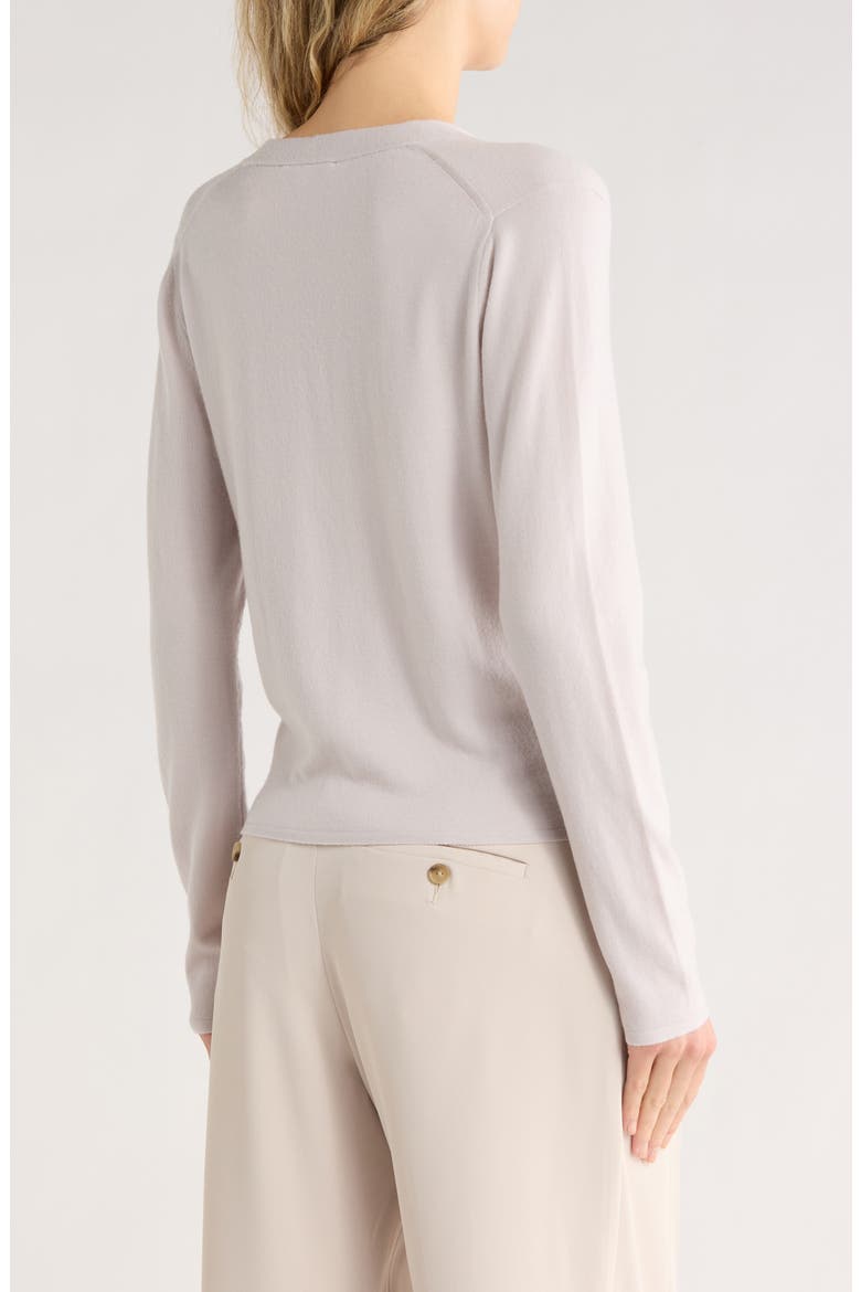 Slim Button Front Wool Bend Cardigan, Alternate, color, COBBLESTONE
