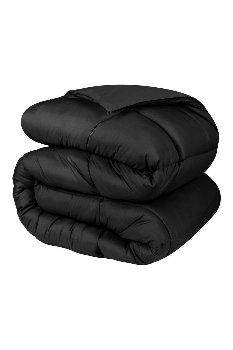 Classic All-Season Reversible Down Alternative Comforter, Main, color, BLACK