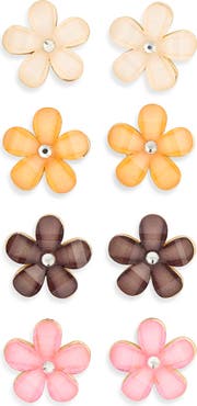 Tasha 4-Pack Flower Stud Earrings
