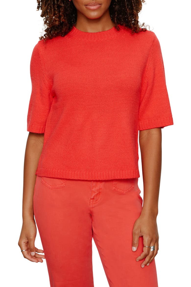 Short Sleeve Sweater, Main, color, TULIP RED