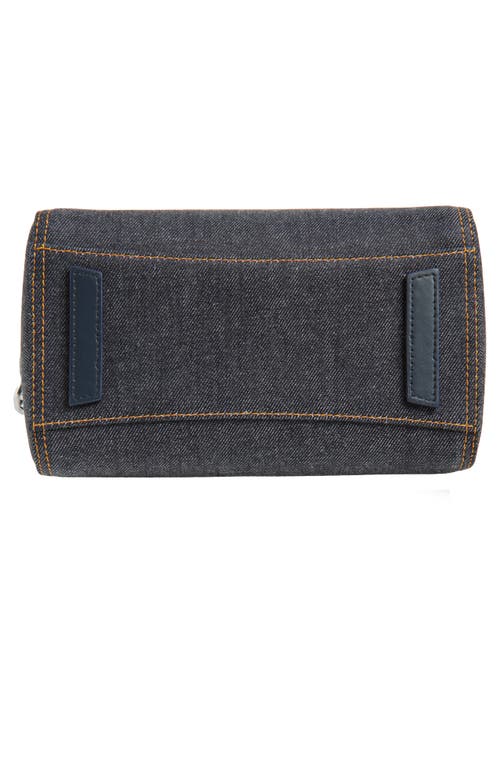 Givenchy Mini Antigona Denim & Leather Satchel In Blue