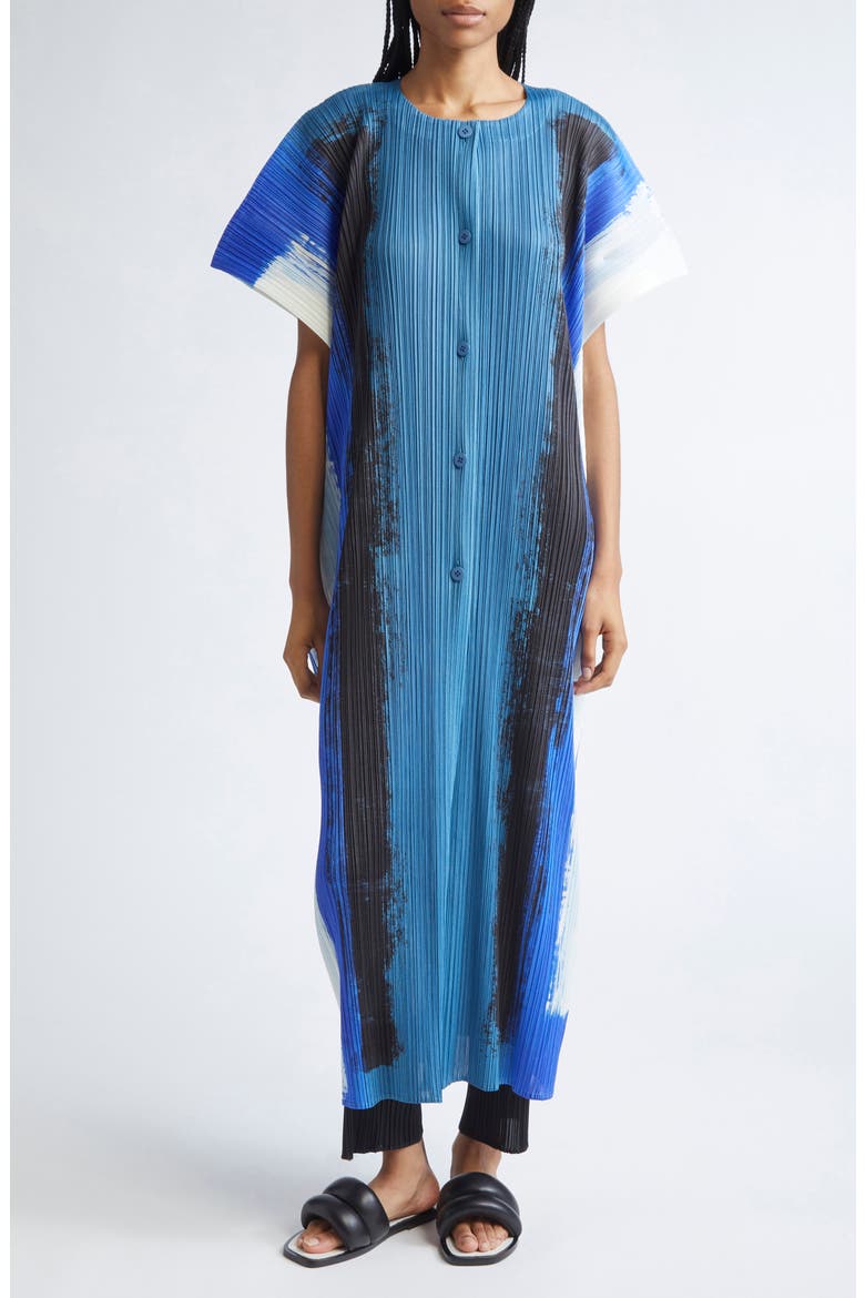 Jump Print Pleated Dress, Main, color, BLUE