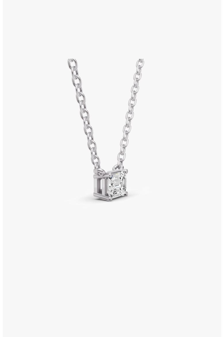 14K Gold 1 ct Lab Grown Emerald Shape Diamond Pendant, Alternate, color, White Gold