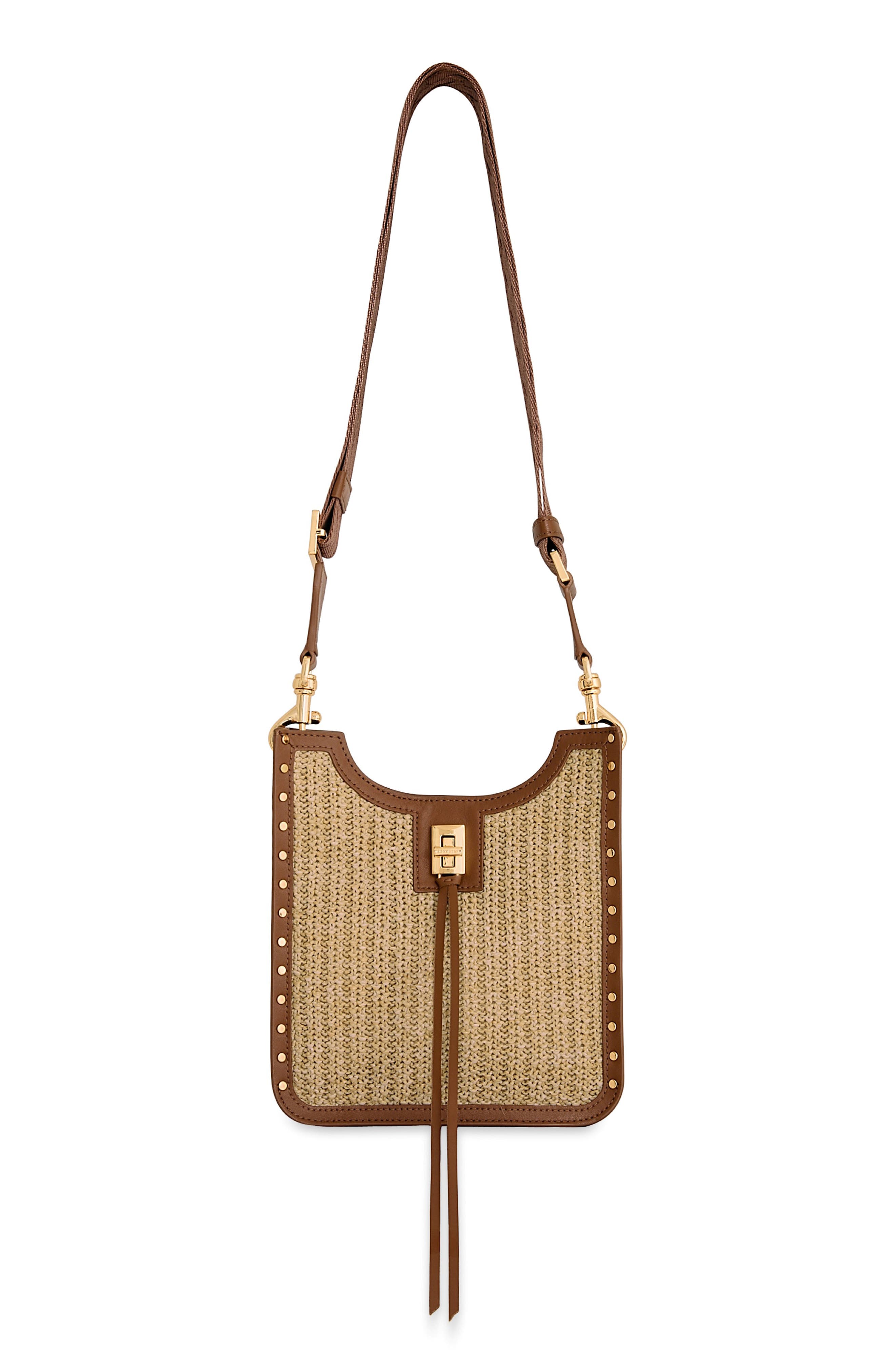 Rebecca Minkoff Mini Darren Feed Crossbody Bag, Main, color, Natural/ Cocoa
