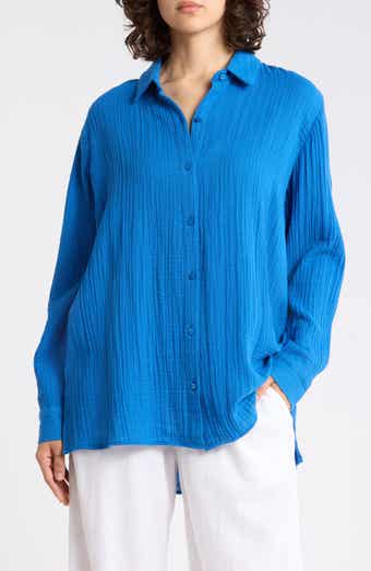 Eileen Fisher Classic Collar Button-Up Shirt