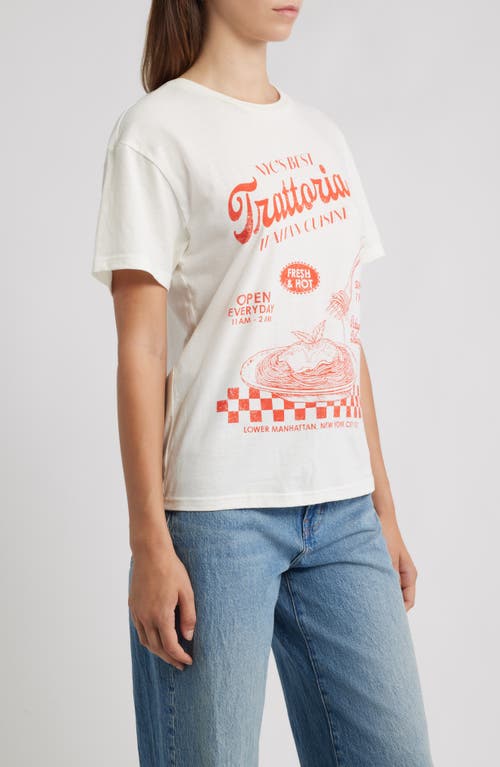 Vinyl Icons Spaghetti Graphic T-shirt In White
