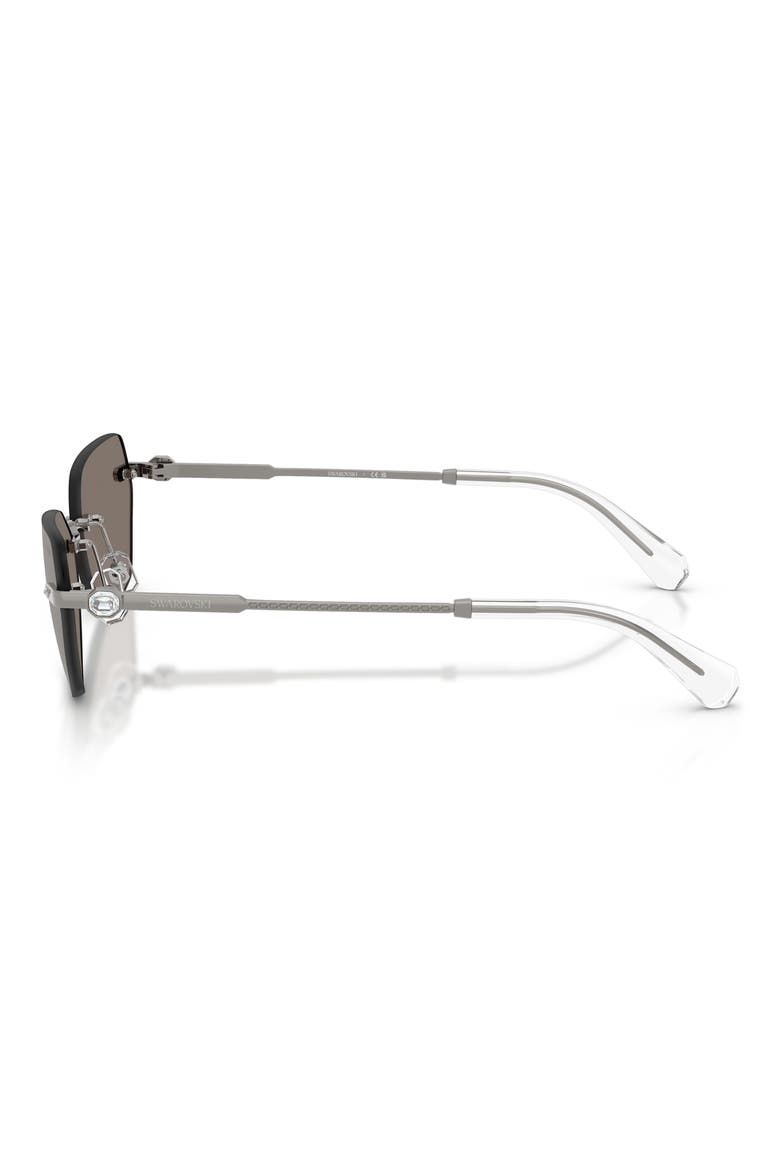 58mm Irregular Sunglasses, Alternate, color, GUNMETAL / GREY MIRROR SILVER