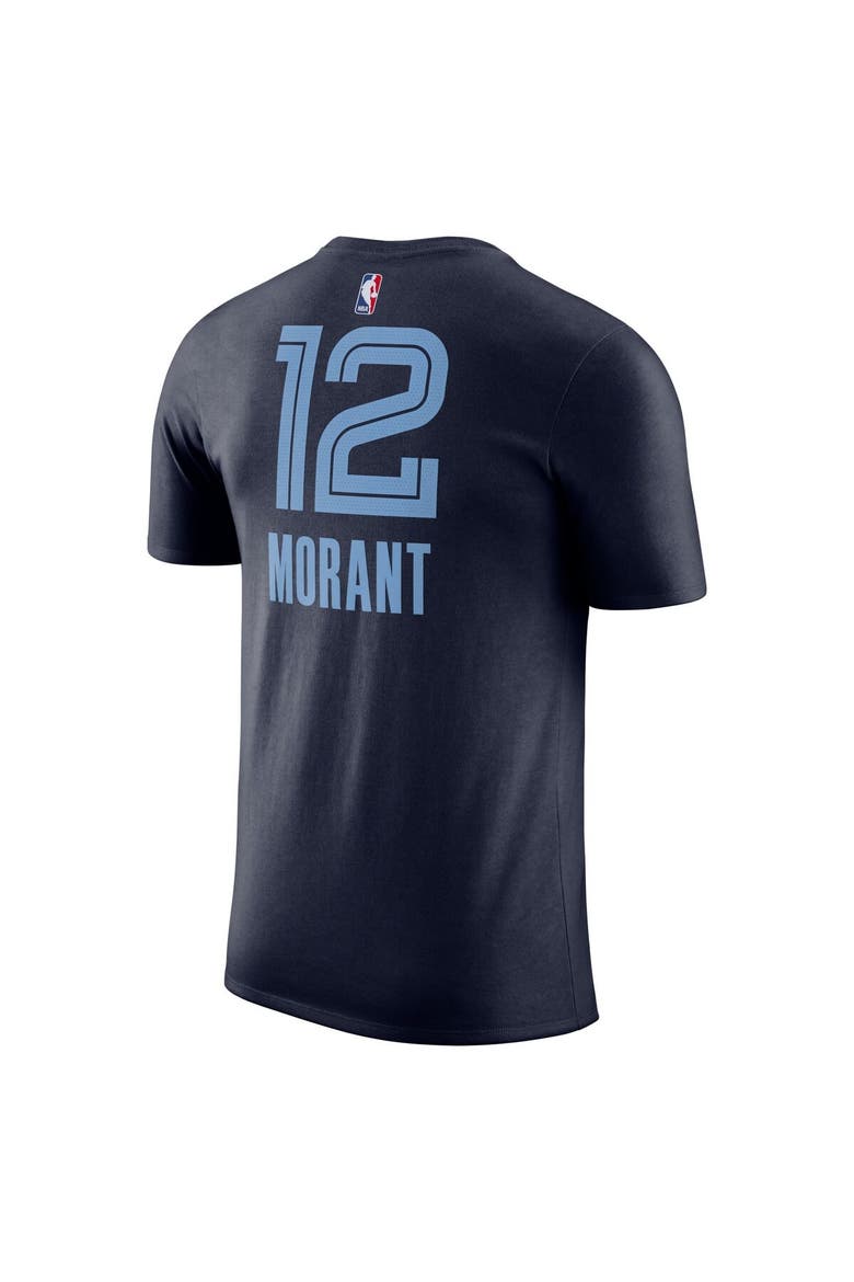 Men's Nike Ja Morant Navy Memphis Grizzlies Icon 2022/23 Name & Number T-Shirt, Alternate, color, Navy