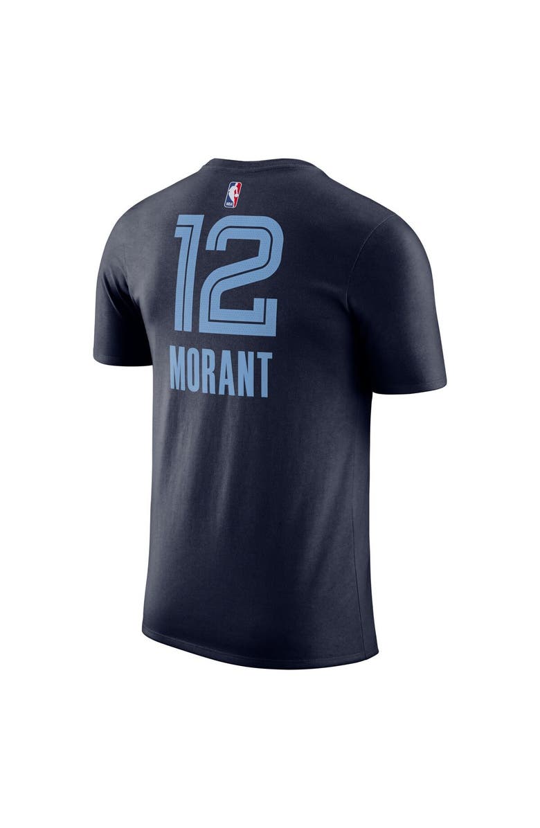 Nike Men's Nike Ja Morant Navy Memphis Grizzlies Icon 2022/23 Name & Number T-Shirt, Alternate, color, Navy